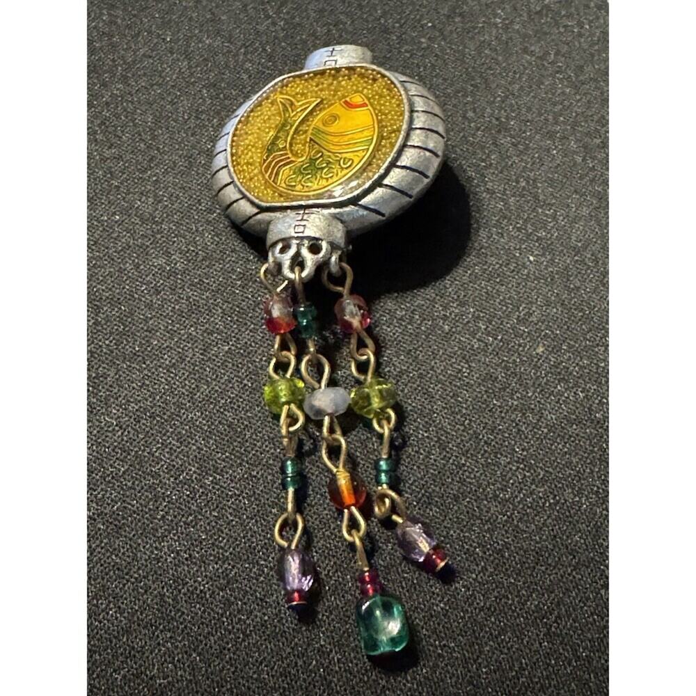 Chico's Koi Fish Rhinestone Signed Brooch - Picture 3 of 6